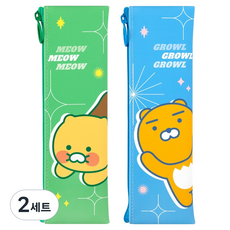 KAKAO FRIENDS Vivid 迷你扁平鉛筆盒 2件組, 春植, 萊恩, 2套