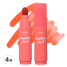 에뛰드 디어달링 마커 립틴트, 07 피치 애프리콧, 4개