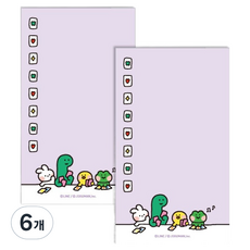 플라잉웨일즈 라인프렌즈 미니니구만 메모패드, 퍼플, 50매, 6개