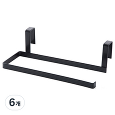 크레바스 양방향 2in1 키친타올걸이 행주건조대, 블랙, 6개