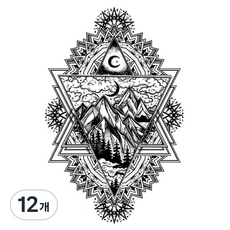 Dalmoa 字母指甲花紋身刺青貼紙, AE 27, 12個