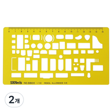 SaNKI's 模板繪圖模型尺 家具 衛浴設備 1/100 170 x 93 mm NO.8800, 2個, 單一顏色