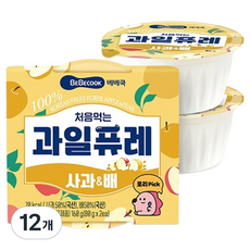 베베쿡 처음먹는 과일퓨레, 사과/배, 80g, 12개