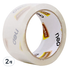 deLi 得力 無噪音封箱膠帶補充包 30042R 48mm x 40m, 透明, 2個