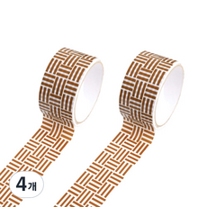 傳統圖樣室內DIY裝飾膠帶卷 15m, 棕色3號, 4個