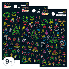 Petit 2000 霓虹聖誕貼紙 DA5718, 混合顏色, 9個