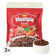 바잇미 강아지 미트파이 노즈워크 초미니 트릿, 60g, 3개, 오리고기