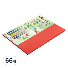 종이문화 뉴씨플레인 얇은 양면 색상지 B4 No 46 연한빨강색 120g, 66개