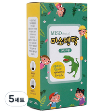 MISO dental 兒童恐龍圖案牙刷 4款, 紅色+藍色+天藍色+薄荷綠, 5盒, 12支, 24個月~6歲