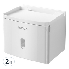 THE ZAKKA 現代風黏貼式支架衛生紙架, 白色, 2個