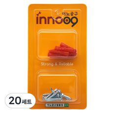 이노공구 백색 둥근머리 직결나사 칼블럭(레드) 세트 25mm 20pcs NIT202, 20세트