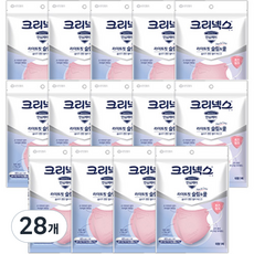 크리넥스 라이트핏 슬림앤쿨 마스크 대형 성인용, 5개입, 28개, 핑크