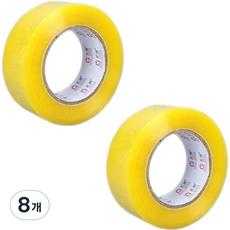 아뜰라임 박스 포장 테이프 5.5cm x 110m, 8개, 노란색 투명