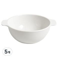 LIVINGMATE 幼兒用美耐皿餐盤碗, 5個, 單品, 奶油白