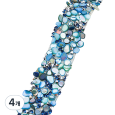 Misoroun 珠寶水鑽裝飾貼紙 2cm, 藍色水鑽, 4個