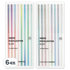 아이코닉 인덱스 하이라이터 스티커 롱블러 2종, 6세트