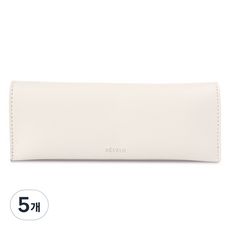 Recoz Reveur 經典皮革筆袋, 01 奶油色, 5個