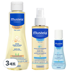 무스텔라 배스오일 300ml + 베이비오일 100ml + 여행용 노린스 클렌징워터 50ml, 3세트