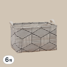All High布質方形衣物書本化妝品收納籃, 15白色幾何, 6個