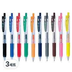 ZEBRA 斑馬牌 SARASA CLIP 鋼珠筆 10色組 0.4mm, 混合色, 3套