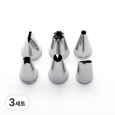 蛋糕裝飾用造型擠花嘴組, 單一顏色, 擠花嘴6件組