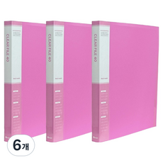 영오 웰메이드 클리어파일 40p, 분홍, 6개