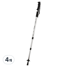 아카코 3단 트레킹 지팡이 스틱, 실버, 4개