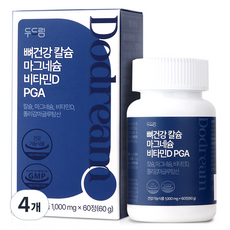 두드림 뼈건강 칼슘 마그네슘 비타민D PGA, 4개, 60정