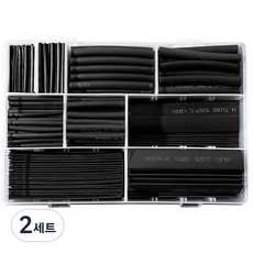 OON 열 수축튜브 세트 385p 블랙, 2세트