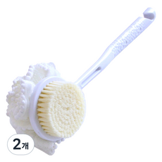 RIVER-GREEN 珍珠花朵雙面沐浴刷, 白色, 2個, 1入