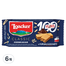 Loacker 萊佳哈斯 威化經典奶油可可, 6個, 45g