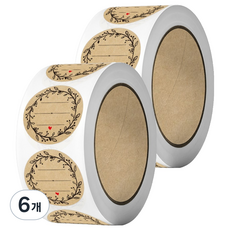 아이엔피 메모 롤 원형 스티커 2.5cm 500p SYF-284, KP리스, 6개