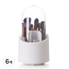 코멧 360도 회전형 메이크업 브러쉬 정리함, 화이트, 6개