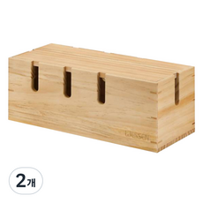 웨신 우드 케이블 멀티탭 정리함 31cm, 혼합색상, 2개