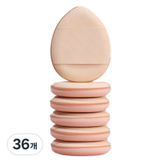홈즈픽 메이크업 핑거 스펀지 미니퍼프 + 케이스, 36개, 스킨