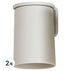 릴리바스 프리미엄 마그네틱 무타공 거꾸로 양치컵, 라이트그레이, 2개