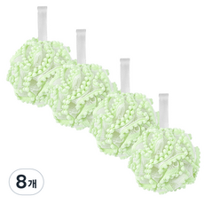 피어니스트 동글동글 풍성 폼폼 샤워볼, 그린, 1개입, 8개