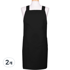 Rosa Home素色X字圍裙鈕扣 XL, 黑色, 2個