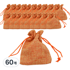 彩色麻料包裝袋 小, 橘色, 60個