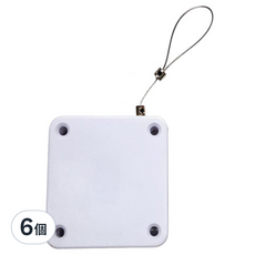 便利快裝鋼繩自動閉門器, 閉門器(63 × 63 × 16mm)+無痕貼(72 × 72 × 10mm), 白色, 6個