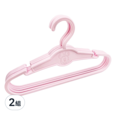 迪士尼 米妮 浮雕兒童塑膠衣架5支組 台灣製，可愛造型，安全材質，保護衣物不變形, 2組