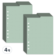 플레픽 6공 양면 인덱스 리필속지 도트 그린, 30매, 4개