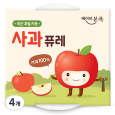베이비본죽 과일퓨레 2p, 4개, 200g, 사과