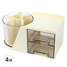 오로브 다용도 회전 책상 연필꽂이 정리함, 마일드옐로우, 4개