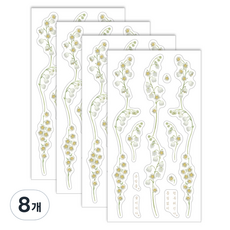 인도사이다 꽃 사이 꽃 스티커, 8개, 은방울