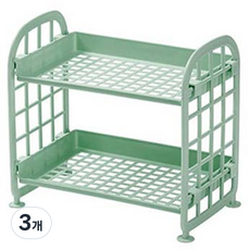 R4U 桌上型2層可折疊收納架, 3個, 5號 綠色