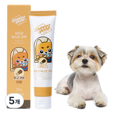 쉬즈곤 부스트 강아지 바르는 치약 치석 제거 닭고기향, 70g, 5개