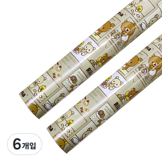 솔로몬샵 코코 뉴리락쿠마 비닐롤포장지 대 18m, 베이지, 6개입