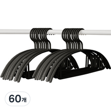 Nature Living 防肩角變形基本款針織衫衣架, 60個, 黑色