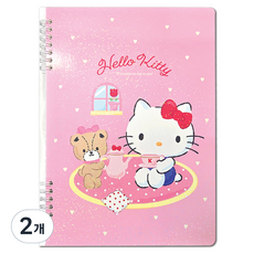 산리오 2단 스프링노트 B5, 2개, 헬로키티